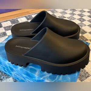 Jeffrey Campbell Black Slip-On Clogs